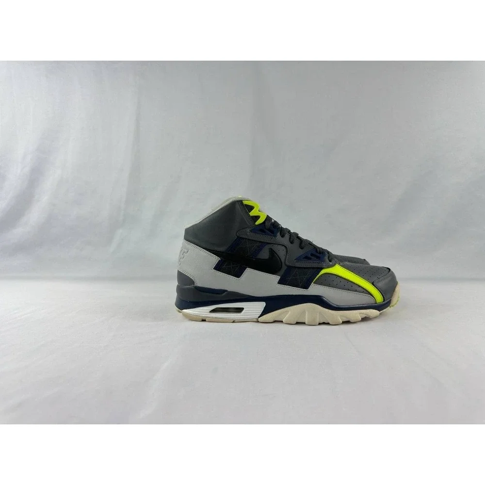 Nike Air Trainer SC High Gray Navy 2013 Seahawks Men Size 12 Shoes 302346-007